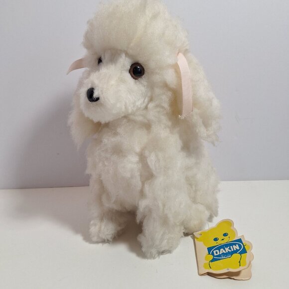 Dakin Other - 1980 Dakin Yvette White Poodle Pillow Pets Plush Bean Bag 9" w Tag & Pink Bows